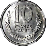 MALI Aluminium 1961 10 Francs Maliens NGC MS65 Horse Head KM# 3 (078)