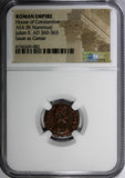 Julian II as Caesar AD 360-363 AE4 BI NUMMUS/Emperor with globe & spear NGC (82)