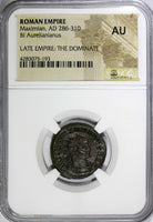 Roman Empire Maximian,AD 286-310 BI Aurelianianus/Victory From Jupiter NGC AU(3)