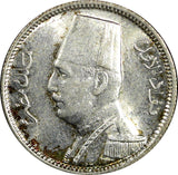 Egypt Fuad I Silver AH1348 / 1929 2 Piastres Mintage-500,000 aUNC/UNC KM#348 (9)