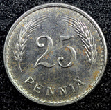 FINLAND Iron 1944 25 Penniä WWII Issue Ch.UNC KM# 25b (23 024)