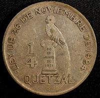 GUATEMALA Silver 1926 1/4 Quetzal 27mm Royal British Mint KM# 243.1  (23 314)
