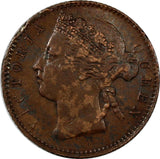 STRAITS SETTLEMENTS Bronze Victoria 1899  1/4  Cent VF+ Condition KM# 14  (84)