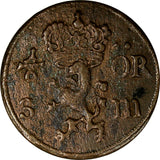 SWEDEN Carl XI (1660-1697) Copper 1673 1/6 Ore S.M. KM# 254 (15 205)