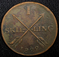 SWEDEN Carl XIV Johan Copper 1822 1 Skilling Mintage-520,000 KM# 597 (554)