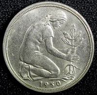 Germany - Federal Republic Copper-Nickel 1950 D 50 Pfennig Munich KM# 109.1 (1)