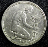Germany - Federal Republic Copper-Nickel 1950 D 50 Pfennig Munich KM# 109.1 (1)