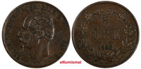 SWEDEN Oscar I Bronze 1858 L.A.  5 Ore  KM# 690 (20 428)