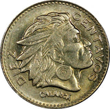 Colombia 1964 10 Centavos  Indio Chief Calarcá  UNC KM# 212.2 (271)