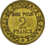 France Aluminum-Bronze 1923 2 Francs French Chamber KM# 877 (21 544)