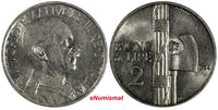 Italy Vittorio Emanuele III 1924 R  2 Lire XF Condition KM# 63 (20 357)