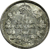 Canada Edward VII Silver 1905 5 Cents aUNC KM# 13 (18 888)
