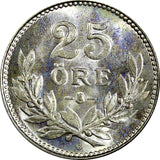 Sweden Gustaf V Silver 1940 G 25 Öre ch.UNC Nice Toned  KM# 785 (22 034)