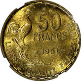 France Aluminum-Bronze 1951 50 Francs NGC MS64 KM# 918.1