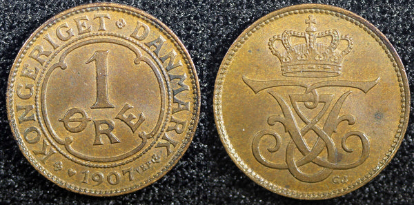 Denmark Frederik VIII Bronze 1907 1 Ore  KEY DATE Ch UNC KM# 804 (23 102)