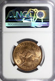 Australia George VI 1951 PL 1 Penny NGC MS65 RB Kangaroo TOP GRADED KM# 43 (032)