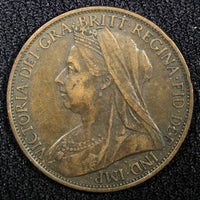 Great Britain Victoria Bronze 1901 1 Penny 30.8 mm Last Year KM# 790 (22 506)