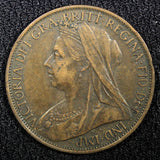 Great Britain Victoria Bronze 1901 1 Penny 30.8 mm Last Year KM# 790 (22 506)