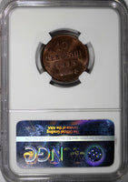 San Marino Bronze 1938-R 10 Centesimi NGC MS64 RB Mintage-400,000 KM# 13