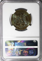 MEXICO Bronze 1927 MO 5 Centavos NGC MS65 BN NICE TONING KM# 422