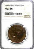 Great Britain George VI PROOF 1937 1 Penny NGC PF62 BN Mint-26,400 KM# 845 (9)