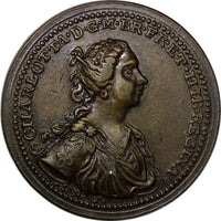 GREAT BRITAIN 1761 CORONATION MEDAL OF CHARLOTTE 34mm By Lorenz Natter. (10 584)