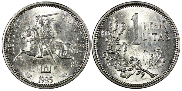 Lithuania Silver 1925 1 Litas UNC KM# 76 (21 141)