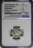 Germany  LIPPE-DETMOLD 1789 1 Mariengroschen NGC XF DETAILS 1 YEAR KM# 211 (103)