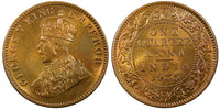 India-British George V Bronze 1935 (C) 1/4 Anna UNC Red Toned KM# 512 (22 250)