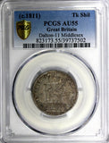 GREAT BRITAIN  Middlesex Silver Shilling Token 1811 PCGS AU55 TOP GRADED (502)