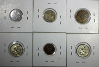 WORLD COINS LOT OF 21 Coins 1907-1990 Identified 2 x 2 Cardboard (18 188)