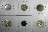 WORLD COINS LOT OF 21 Coins 1907-1990 Identified 2 x 2 Cardboard (18 188)