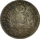 Peru Silver 1856/5 MB 1 Real ch VF Last Year Type Lima Mint KM# 145.4 (18 682)