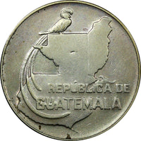 Guatemala Silver 1943 (P) 25 Centavos Philadelphia Light Toned KM# 253 (22 593)