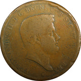 Italian States NAPLES Ferdinando II Copper 1848 10 Tornesi Ducat 38mm KM# 331(1)