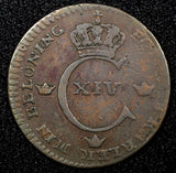 SWEDEN Carl XIV Johan Copper 1827 1/4 Skilling 26 mm  KM# 595 (22 604)