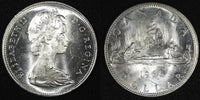 CANADA Elizabeth II Silver 1966 $1.00 Dollar  UNC KM# 64.1 (22 776)