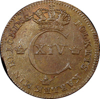 Sweden Carl XIV Johan Copper 1821 1/4 Skilling UNC KM# 595 (21 406)