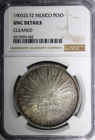 MEXICO Silver 1903 ZS FZ Peso Zacatecas 39mm NGC UNC DETAILS KM# 409.3 (42)