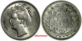 Netherlands Wilhelmina I Silver 1904 25 Cents 19mm XF Condition KM# 120.2 (647)