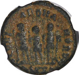 WESTERN ROMAN Honorius AD 393-423 AE4 Nummus /Rev.Three emperors NGC (038)