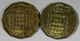 Great Britain Elizabeth II LOT OF 2 COINS 1965 3 Pence KM# 900 (20 273)