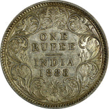 India-British Victoria Silver 1888 C Rupee Calcutta Toned aUNC KM# 492 (17 567)