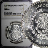 Mexico ESTADOS UNIDOS MEXICANOS Silver 1964 Peso Jose Morelos NGC MS66 KM#459(4)