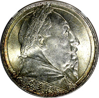 SWEDEN Silver 1932 G 2 Kronor NGC MS65 Death of Gustaf II Adolf BU KM# 805 (6)