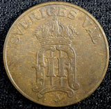 Sweden Oscar II Bronze 1906 2 Öre 2 Years Type KM# 769 (22 978)