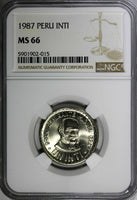 Peru 1987 LIMA 1 Inti NGC MS66 Admiral Grau TOP GRADED BY NGC KM# 296 (015)