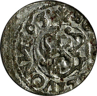 Riga CARL XI of Sweden (1660-1697)Silver 1663 Solidus,Schilling XF KM#55 (15058)
