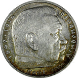 Germany - Third Reich Silver 1939 D 5 Reichsmark Hindenburg XF Cond.KM# 94(17056