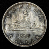 CANADA Elizabeth II Silver 1963 $1.00 Dollar High Grade KM# 54  (22 769)